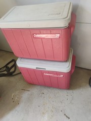 Coleman Polylite 28 Plastic Cooler Ice Chest Red Model 5277 Vintage