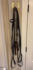 Made In England, Vintage Double Bridle, Sewn-in Bits (5 “) Fox Hunting