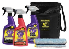 Wizards Motorcycle Cleaning Kit – Bike Wash Foam and Rinse, Quick Detailer Sp…
