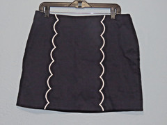 Crown & Ivy Navy Blue Skort Size 8 Wavy White Lines