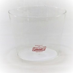 NOS US Coleman 5107 Globe Small Tapered Clear Red Pyrex — Check Dimensions–