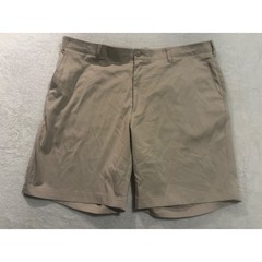 Pro Tour Mens Golf Shorts Tan Khaki Flat Front Performance Size 40 Stretch