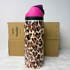 NEW Owala Wild At Heart 32oz FreeSip Leopard Print Limited Edition Bottle HOT