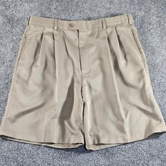 Jos. A. Bank Leadbetter Golf Shorts Mens 36 Tan Pleated Khaki Performance Twill