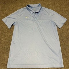 Nike Mens Dri-FIT Short Sleeve Polo Shirt Light Blue Large Athletic Golf Tee