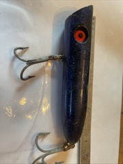Gags Grabbers 5” popper Metallic Blue Purple 1 1/2 Oz Blue Mackerel With Rattle