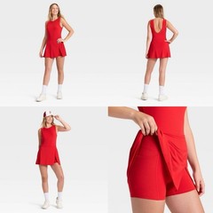 JoyLab – Women’s Game Day High Neck Low Back Active Dress – Red