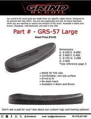 Grind to fit recoil pad, No metal insert, Black, Made in the USA! GRS-57 LRG