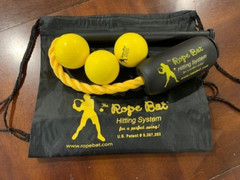 The Rope Bat – Baseball / Softball Swing Trainer w/ 3 Training Balls & Tote Bag