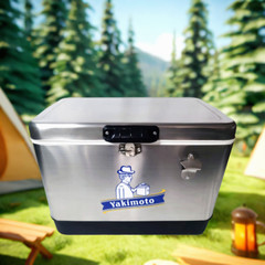 Yakimoto 54Qt Stainless Steels Cooler – Ice Chest Keeps Ice up to 7 Days – Large