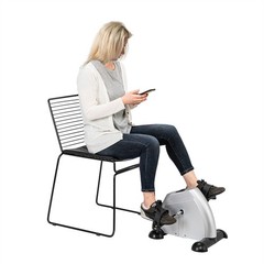 Home Use, Arm, Hands and Feet Trainer Mini Pedal Exercise Bike, Silver, Portable