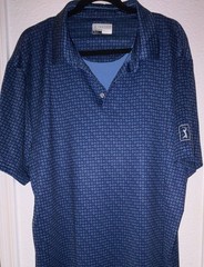 PGA TOUR Pro Series Men’s Polo XXL Big & Tall Athletic Blue Geometric Golf