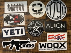 Bargain Lot 10 Sticker DECAL Firearm Tactical YETI 1791 CMMG Woox Lone Star Etc