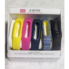 B-Active Interchangeable Fitness Tracker Set 5 Bands No App Needed New