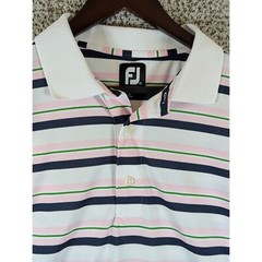 FootJoy Golf Polo Shirt Striped Athletic Stretch XL Embroidered Sleeve