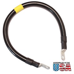 2/0 Black Battery Interconnect Cable 10″ with 3/8″ Lugs ASSEMBLED IN USA