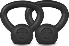 2x Kettlebells Pair Cast Iron Kettlebell, Black, 2x 5/10/15/20/25/30/35/40/45LB