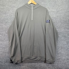 Peter Millar Mens Pullover Quarter Zip Sweatshirt Gray XL Claymore Engineering