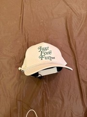 Just Fore Fun Golf Hat (White w/ Tee Holder)
