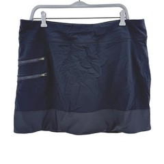 Athleta Tee Time Skort Womens XL Navy Blue Zipper Pockets Golf Tennis Activewear