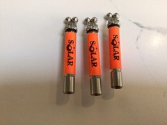 Solar Orange L-lite Bobbins & Isotopes X3 Used Carp Fishing Gear
