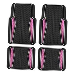 Car Floor Mats Aluminum-Molded with Full-Circle Iridescent Inlay Strip Pink
