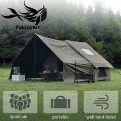 PAKICETUS 12.3㎡ Inflatable Tent Extended Awning Dual Door Stargazing Skylight