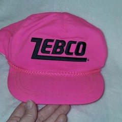 Zebco Pink Adjustable Baseball Cap One Size 100% Nylon Logo Fishing Hat