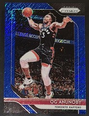 OG Anunoby 2018-19 Prizm FOTL BLUE SHIMMER PRIZM Parallel Insert Card (#’d 6/7)