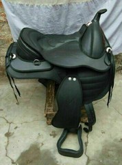 Black Western Style Treeless Horse Synthetic Saddle sizes 14″-18″ .