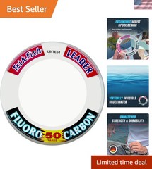 Clear Fluorocarbon Fishing Leader – 50 Yards, Abrasion Resistant, 15-100 Lb