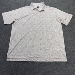 FootJoy Mens 2XL Golf Polo White Cocktail Glass Novelty Print ProDry Performance