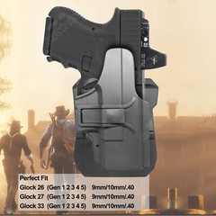OWB Holster for Glock 26 27 33 Gen 1 2 3 4 5 G33 G26 G27 Adjustable Cant