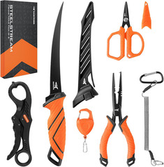 Steelstream 6Pc Fishing Tool Kit – Corrosion Resistant Fishing Pliers with Lanya