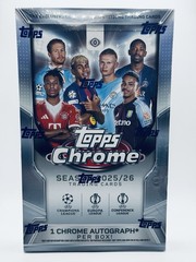 2025-26 Topps Chrome UEFA Club Competitions Hobby Box UCC In Hand, Ships Fast