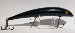 Vintage 8” Naze Baits Wooden Livid Fish JerkBait Crankbait Musky Lure. Black