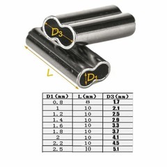 300PCS Fishing Crimp Sleeves Double Barrel Crimp Sleeves Brass Copper Crimpin
