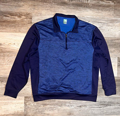 Pro Tour Men’s XL Blue/Navy Colorblock 1/4 Zip Collared Golf Pullover