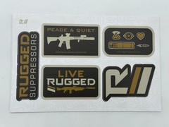 SHOT Show 2026 Rugged Suppressors «Rugged Tactical» Sticker Sheet, NEW/FREE Ship