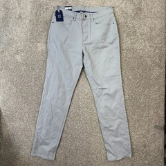 FootJoy Cotton Twill 5-Pocket Pant Mens 34×34 Light Grey Golf Lifestyle NWT