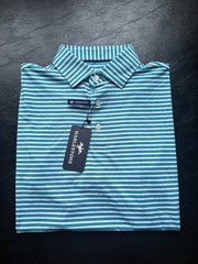 NWT MEN’S HARLESTONS THE BROAD STREET POLO, COLOR: TIDE, SIZE: 2X-LARGE