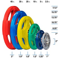 Body-Solid Olympic Color Grip Weight Plates 2.5, 5, 10, 25, 35, 45 lb.
