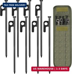 8/16/32 Pack 8in Heavy Duty Forged Steel Tent Stakes, with Storage Bag, for Camp