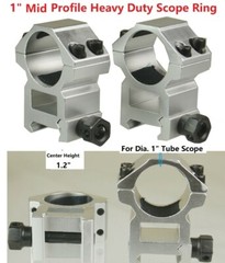 1″ High Rise Heavy Duty Weaver 1 Inch Silver Aluminum Scope Rings Weaver Rifle