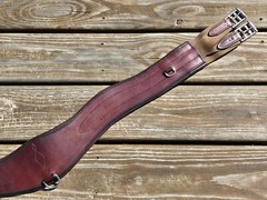 MALLORY’S HARNESS Brown Padded Anatomic English Hunter Jumper Girth – 48″ – EUC!