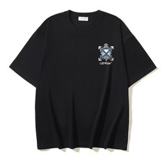 Off Arrow White Jewel Print Men’s Cotton Short Sleeve Crew Neck Casual T-Shirt