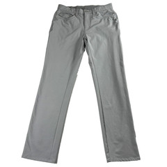 Greg Norman Mens 30×30 Gray Golf Pants Performance Stretch Slim Fit Shark Logo