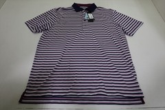 Greyson Golf Stripe Polo Mens Size Medium Wisteria Regular New INV13102584