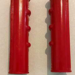 Red Plastic Slip-On Bicycle Handlebar Grips, 7/8 Dia, Pair (2) Fits Vintage Bike