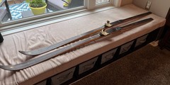 Vintage Madshus Wooden Cross Country Skis 180cm Norway 3-Pin Bindings Decor